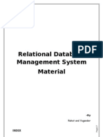 Relational Database Management System Material: Rahat and Yugander