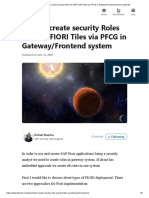 How To Create Security Roles For SAP FIORI Tiles Via PFCG in Gateway - Frontend System