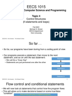 EECS 1015: Introduction To Computer Science and Programming Topic 4