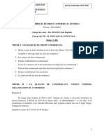 Travaux Diriges de Droit Commercial General