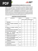 Acta de Entrega de Inventario