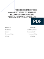 Identify The Problems of The Speciality Units To Develop Plan of Action by Using Problem Solving Appraoach