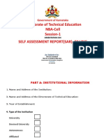 Directorate of Technical Education NBA-Cell Session-1 Self Assessment Report (Sar) - Filling