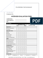 Interview Evaluation Form