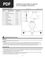 Instruction Sheet Is-Sph237 Style Number: Sph237Pn: Package Contents