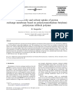 Conductivity and Solvent Uptake of Proton Exchange Membrane Based On Polystyrene (Ethylene-Butylene) Polystyrene Triblock Polymer