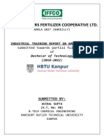 Indian Farmers Fertilizer Cooperative LTD.: Industrial Training Report On Ammonia Plant