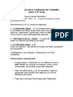 Orientações para Realização Do Trabalho para o 4º Grau