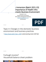 Economics Immersion (Batch 2021-23) Topic 2: Importance of Health Infra Topic 4: Domestic Business Environment