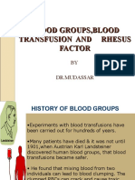 Blood Groups, Blood Transfusion & Rhesus Factor