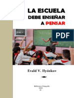 La Escuela Debe Ensenar A Pensar Ilyenkov