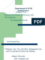 Department of SNIE Inclusiveness: Chapter Five Inclusive For Peace, Democracy and Development by Sintayehu Mesfin