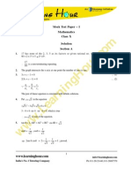 Ou R.C Om: Mock Test Paper - I Mathematics Class X Solution Section A