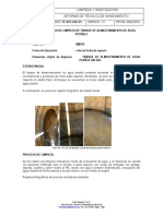 Informe de Servicio de Limpieza de Tanque de Almacenamiento de Agua Potable Planta Salsas