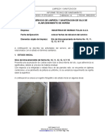 Informe de Servicio de Limpieza y Sanitizacion de Silo de Almacenamiento de Harina 10, 11, 12, 13, 14 y 15 2021