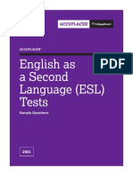 Accuplacer Esl Tests Sample Questions