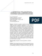 A Importância Dos Conceitos Da Geografia para A Aprendizagem de Conteúdos Geográficos Escolares