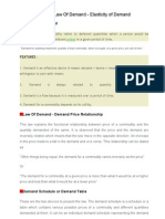 Law of Demand - Elasticity of Demand