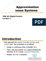 Discrete Approximation of Continuous Systems: CSE 421 Digital Control