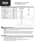 Instruction Sheet Is Pl2820 - Style Number Pl2820C:: Package Contents