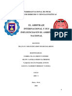 Arbitraje Internacional y Sus Influencias en El Ambito Nacional