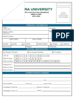 Admission Form 2021-22 MBBS & BDS