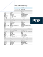 General Coronavirus Vocabulary: Character Pinyin English