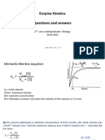 Enzyme Kinetics Questions and Answers: 2 Year Undergraduates-Biology 2018-2019