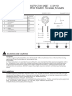 Instruction Sheet Is Dh1404 - Style Number Dh1404An, Dh1404Pn