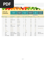 Planilha de Excel para Lista de Compras