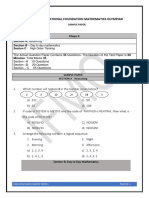 International Foundation Mathematics Olympiad: Class 5 Section A. Section B