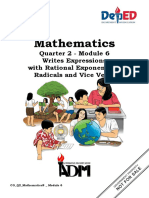 Mathematics: Quarter 2 - Module 6 Writes Expressions With Rational Exponents As Radicals and Vice Versa