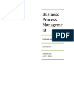 Business Process Manageme NT: Literature Review