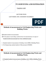 Cie 332 Quantity Surveying and Estimation: Taking Off