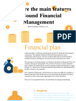 Features of Sound Financial Management