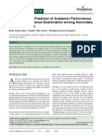 Test Anxiety As Predictor of Academic Performance in Biological Science Examination Among Secondary School Students