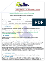 Sathium Global Construction Contract Employment Agreement Letter..