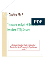 Chapter No. 5 Chapter No. 5: Transform Analysis of Linear Time-Invariant (LTI) Systems Invariant (LTI) Systems