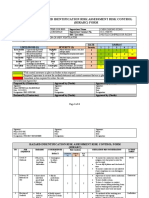 Hazard Identification Risk Assessment Risk Control (Hirarc) Form