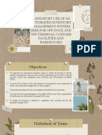Mandatory Use of An Automated Inventory Management System (Ims) For Off-Dock and Off-Terminal Customs Facilities and Warehouses