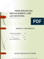 Business Financial Management and Accounting