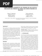 Caracterização Magnética de Lâminas de Aço Silício e Avaliação Das Perdas No Ferro Sob Váriaos Re