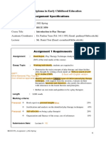 Higher Diploma in Early Childhood Education: Assignment Specifications