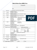 Brief Mental Status Exam (Mse) Form: Member Name: Ucare Id #: Date: Care Manager Name: Ucare Other Partner