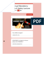 Annual Mandatory Fire & Safety Lecture: JANUARY2022