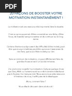 20 Façons de Booster Votre Motivation Instantanement DLF