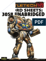 BATTLETECH - Record Sheets 3058 Unabridged - Inner Sphere Vehicles & BattleMech