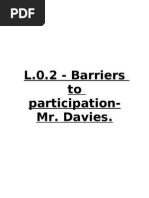 L.O.2 - Report On The Barriers To Participation.