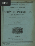 Éléments Usuels Des Sciences Physiques Et Naturelles J-H FABRE 1883