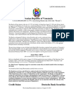 Bolivarian Republic of Venezuela: U.S.$3,000,000,000 12.75% Amortizing Bonds Due 2022 (The "Bonds")